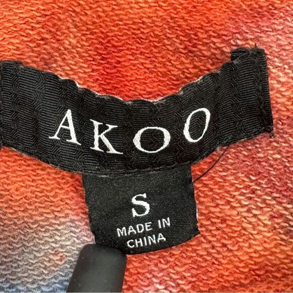 Akoo Habuka Tie Dye Hoodie Sweatshirt Orange Multi Small - Picture 9 of 11